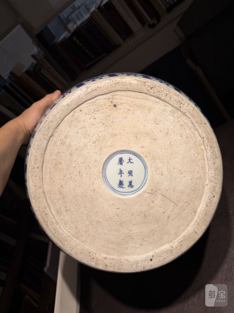 明万历 青花鱼藻纹大罐 - 图19